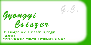 gyongyi csiszer business card